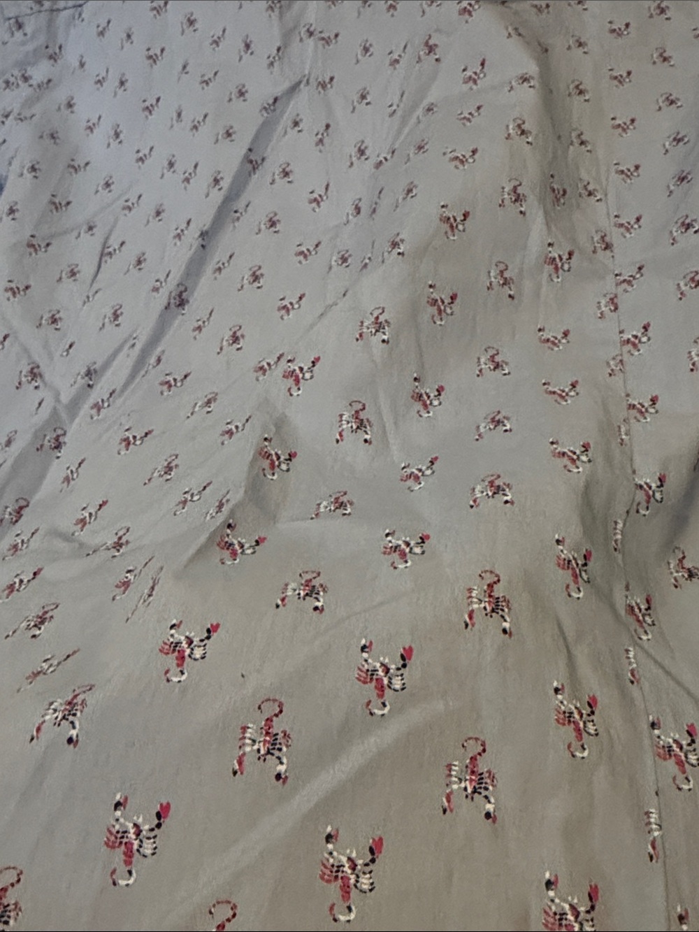Men's Light Blue Printed Button-Down Shirt - Picture 8 of 10